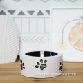 Custom Logo Designer Raised Ceramic Pet Food Bowl